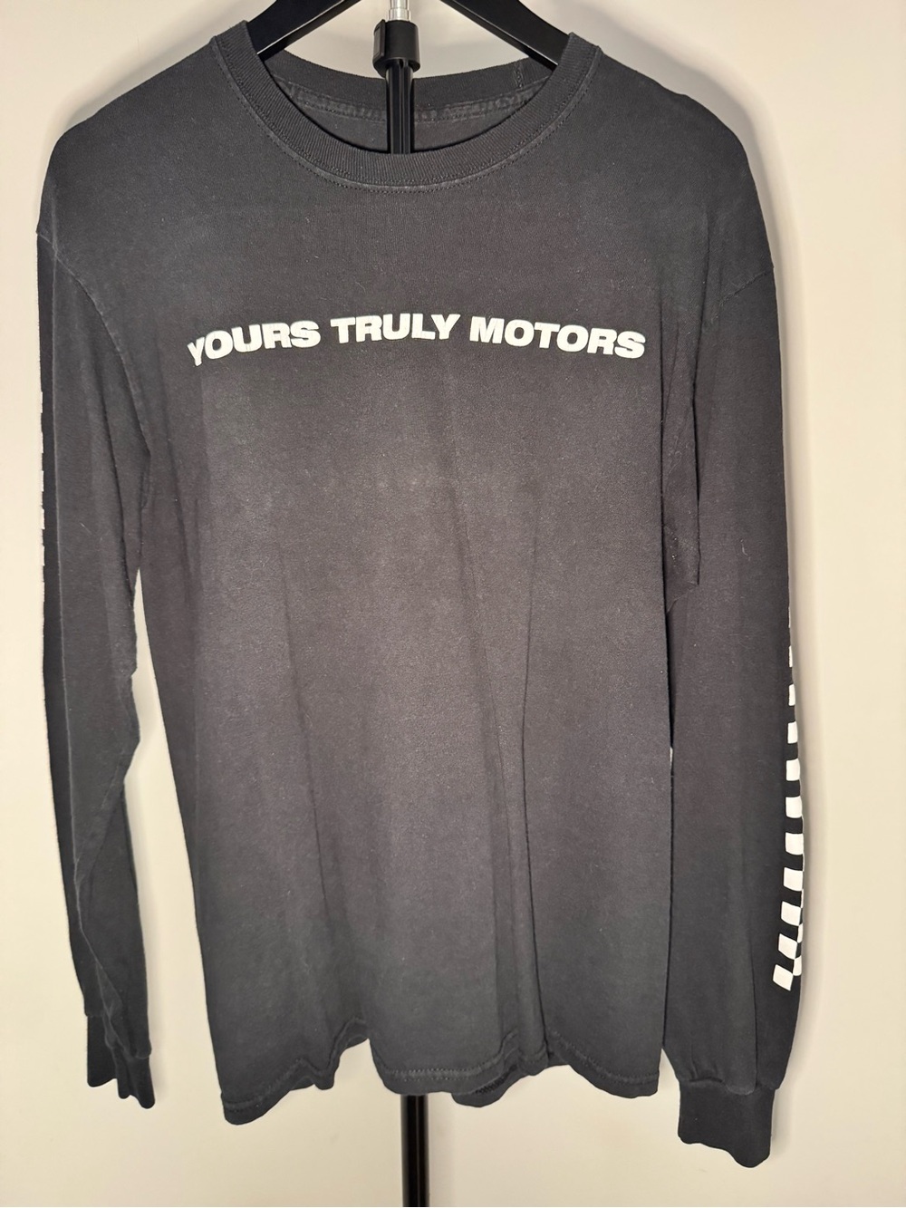 Stussy Black Crewneck Tee with Subtle White Neck Print